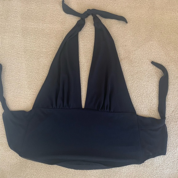 Vintage Renee Bardot sexy deep V halter tie top - Picture 4 of 7